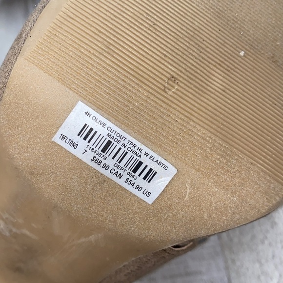 Torrid 4H olive cutout heeled booties perforated size 7W - Picture 9 of 10